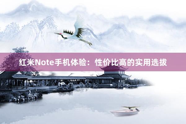 红米Note手机体验：性价比高的实用选拔